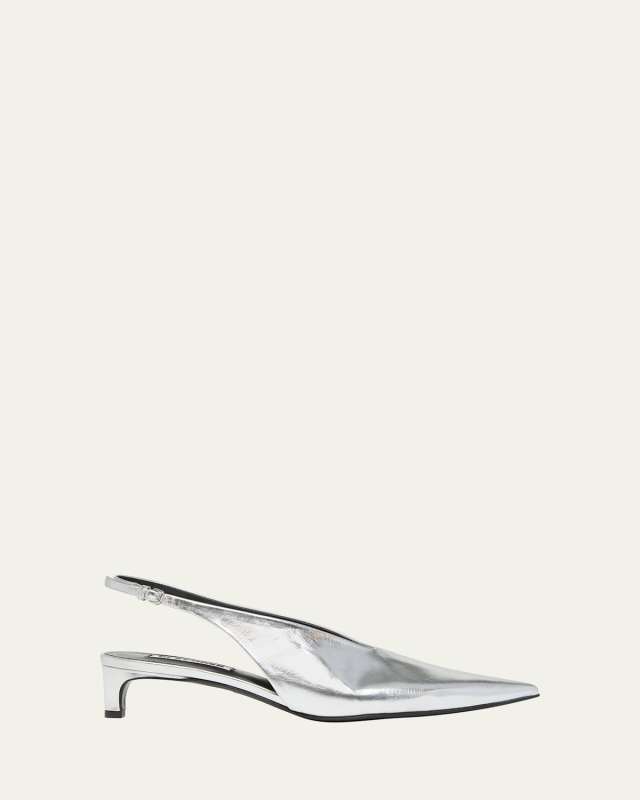 Metallic Slingback Ballerina Pumps
